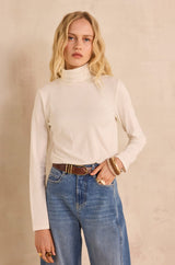 FERGUIE IVORY COTTON TURTLENECK T-SHIRT