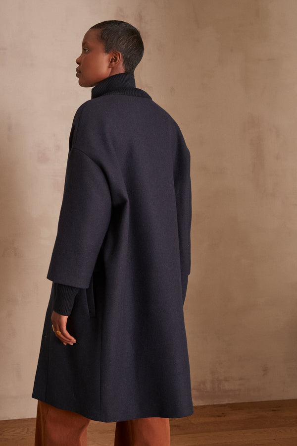 MAGDA NAVY WOOL COAT