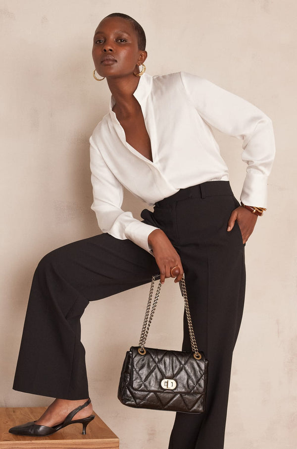 LAYLA BLACK WIDE-LEGGED TROUSERS