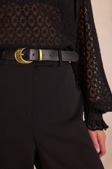 LAYLA BLACK WIDE-LEGGED TROUSERS