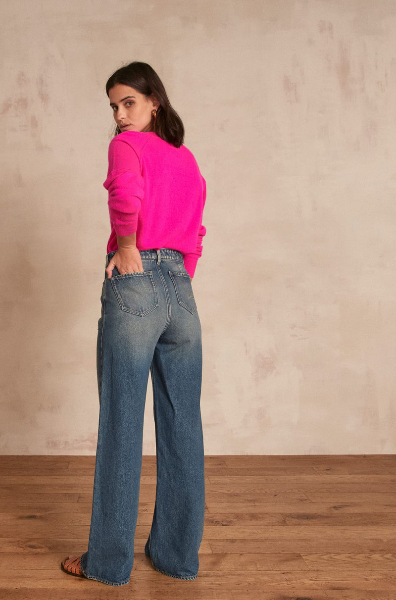 SANDY STONE USED WIDE-LEG JEANS