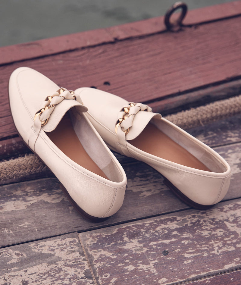 VALERIE CREAM LEATHER LOAFERS
