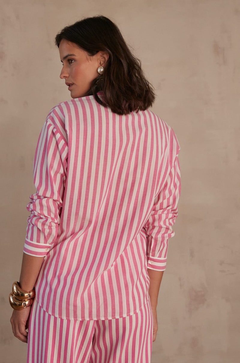 MARILOU FUCHIA STRIPED SHIRT