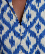CHARLOTTE BLUE ELEGANT GRAPHIC PRINT SHORT DRESS