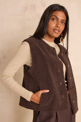 BROOKLYN CHOCOLATE SLEEVELESS JACKET
