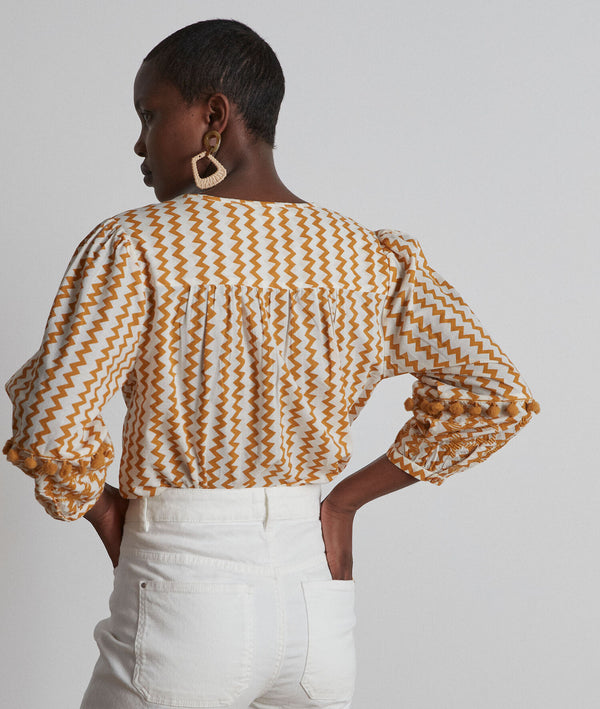 MARJORIE YELLOW ORIGINAL PRINT BLOUSE