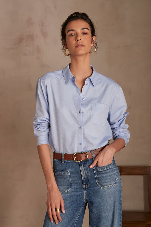 THOMAS CHAMBRAY BLUE SHIRT