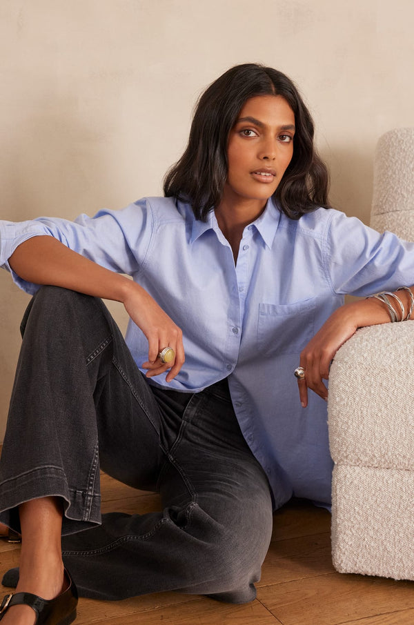 THOMAS CHAMBRAY BLUE SHIRT