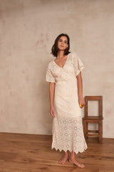 CARIMA CREAM LACE DRESS