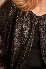 BRIGHT BLACK SEQUINNED JACKET