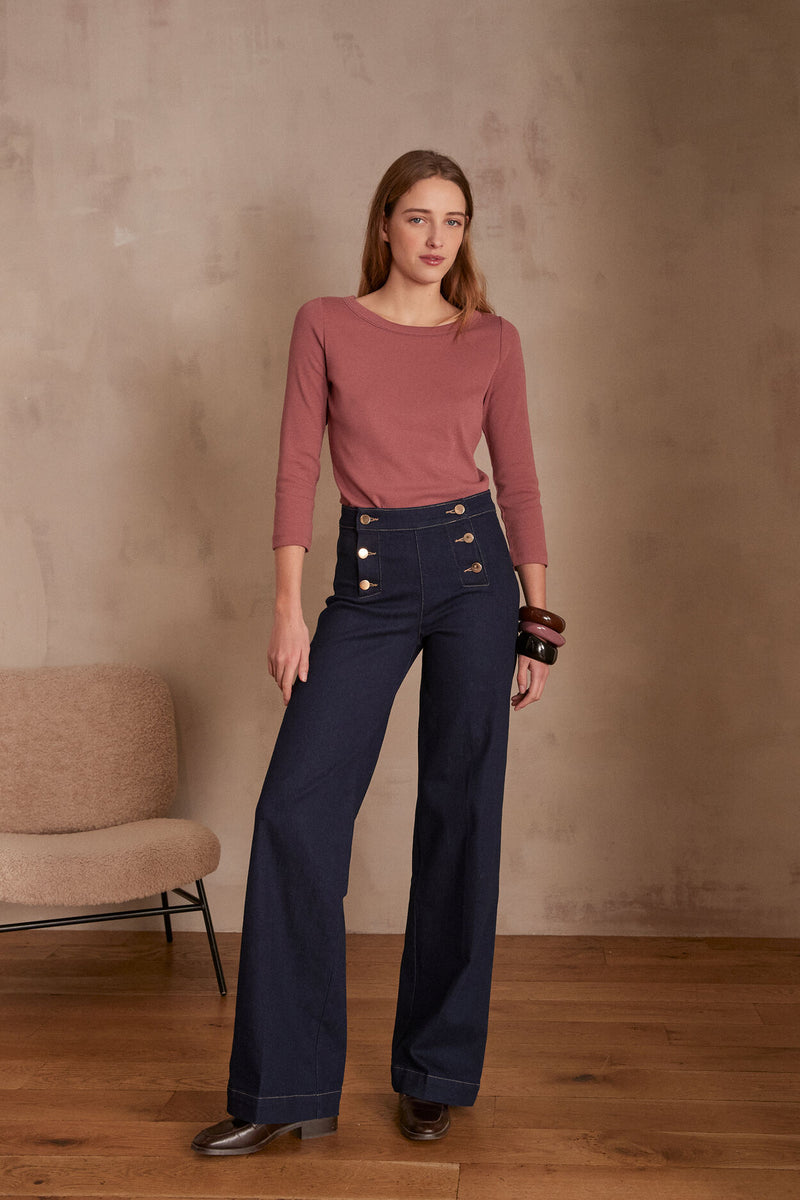 OXAN INK BLUE WIDE-LEG JEANS