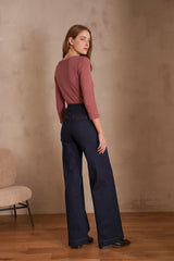 OXAN INK BLUE WIDE-LEG JEANS