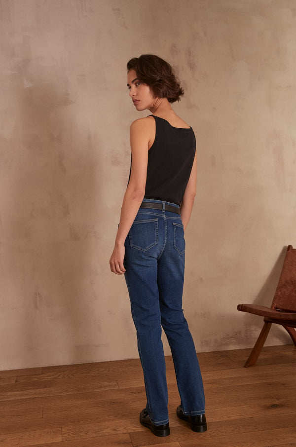 SONIA NAVY BLUE STRAIGHT-LEG JEANS