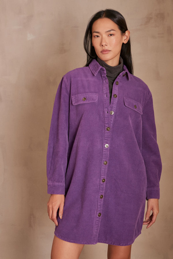 CENDRA VIOLET CORDUROY DRESS