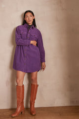 CENDRA VIOLET CORDUROY DRESS