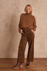 VERO BRONZED CROPPED VELOURS TROUSERS