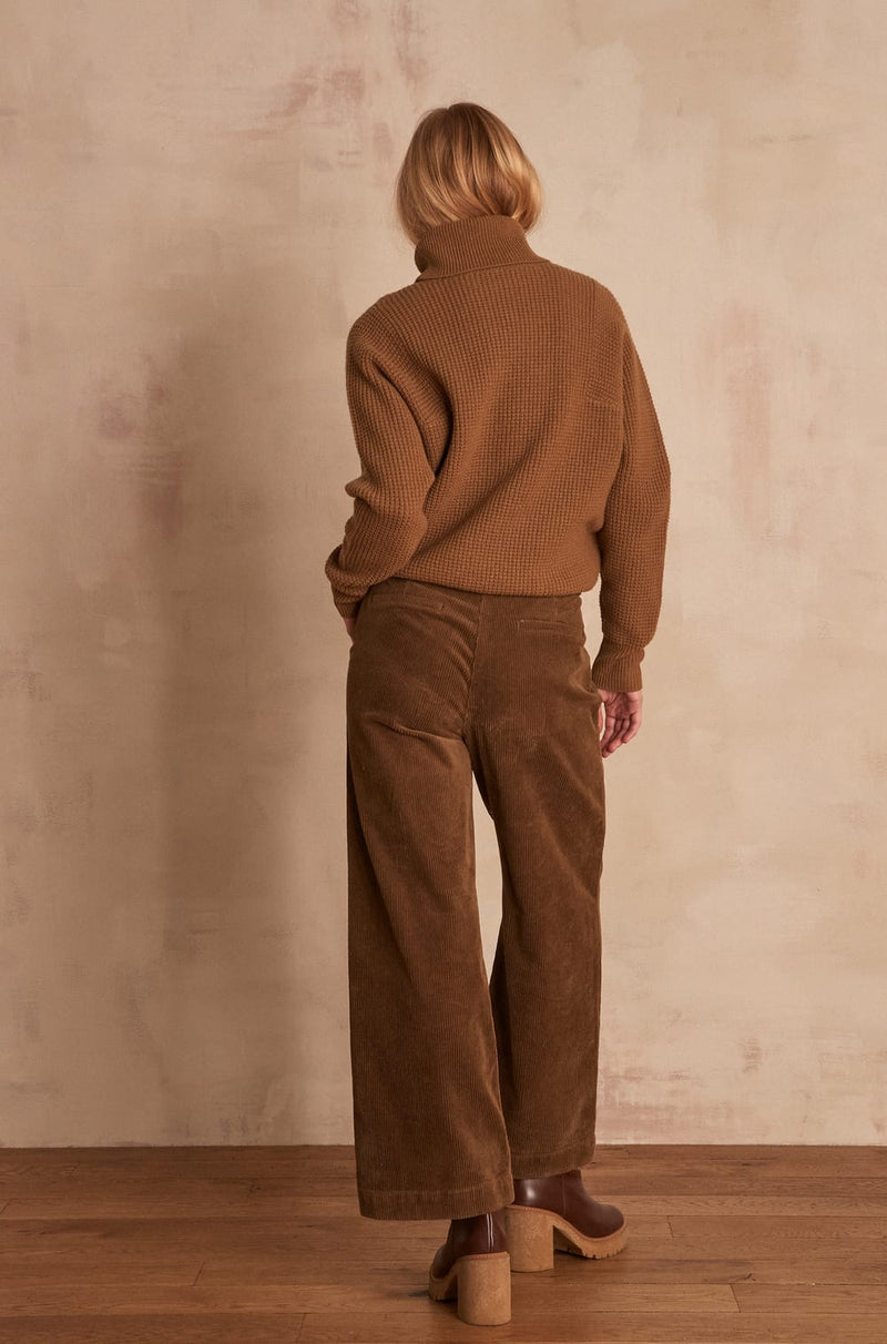 VERO BRONZED CROPPED VELOURS TROUSERS