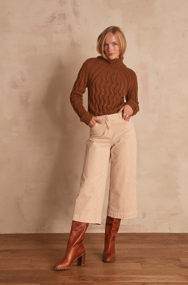 ODYSSEE BEIGE CORDUROY CULOTTE