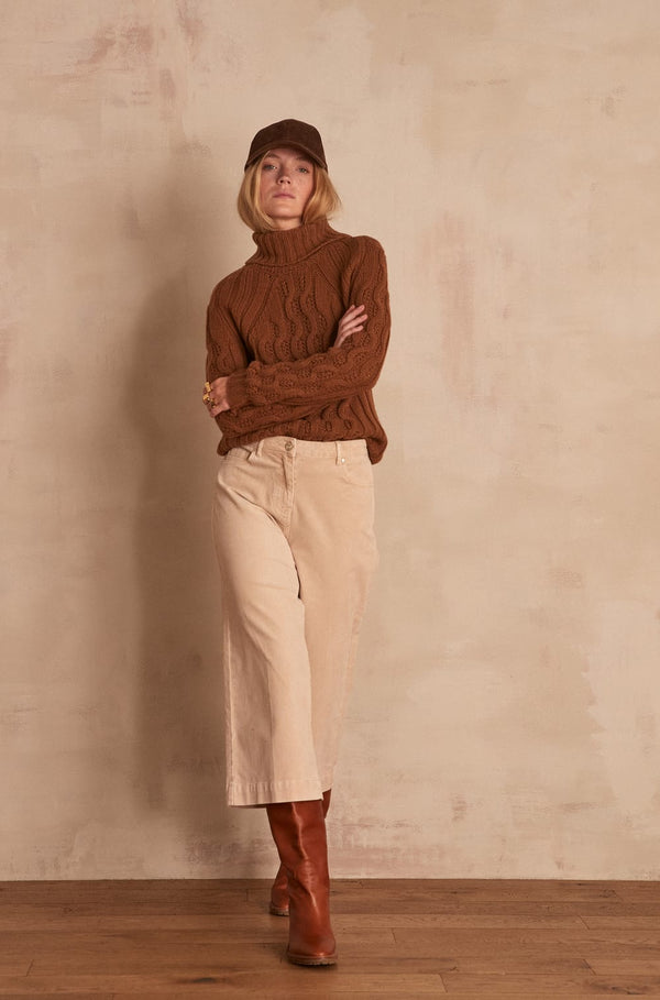 ODYSSEE BEIGE CORDUROY CULOTTE