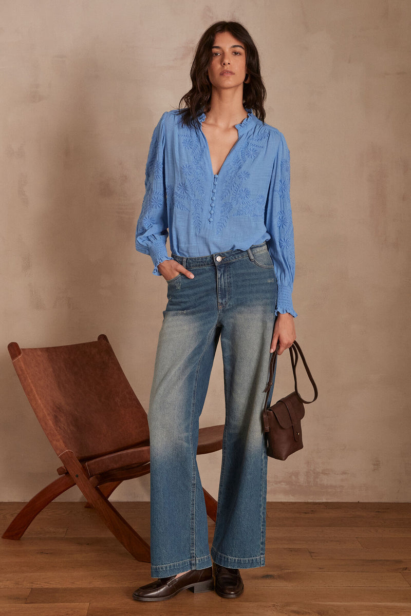 MALIA BLUE BLOUSE