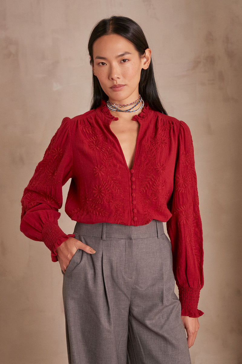 MALIA RED BLOUSE