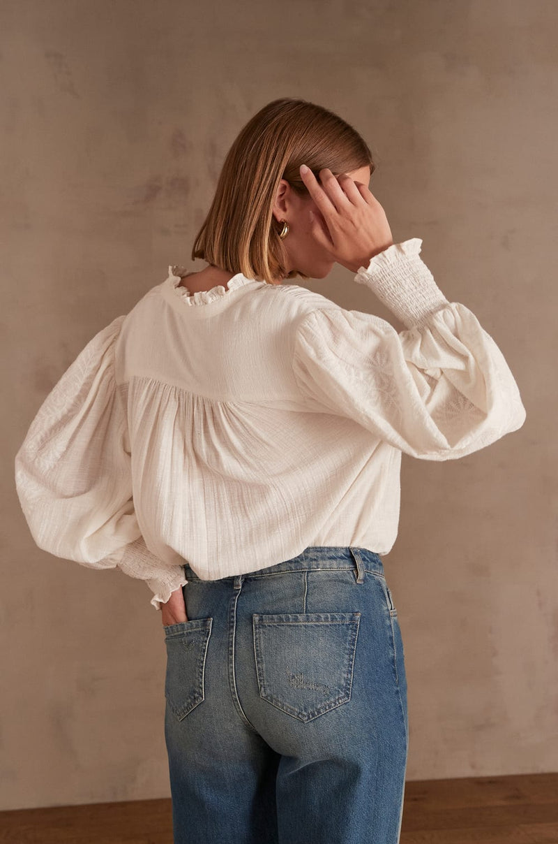 MALIA ECRU BLOUSE