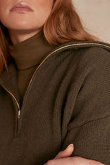 LEWIS GREEN HALF-ZIP PULLOVER