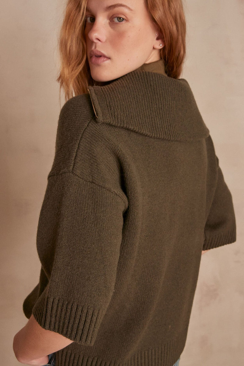 LEWIS GREEN HALF-ZIP PULLOVER