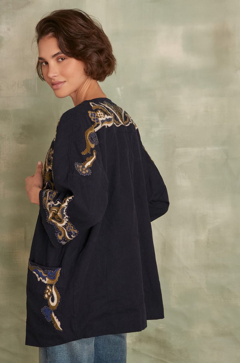 NOURIA EMBROIDERED KIMONO JACKET