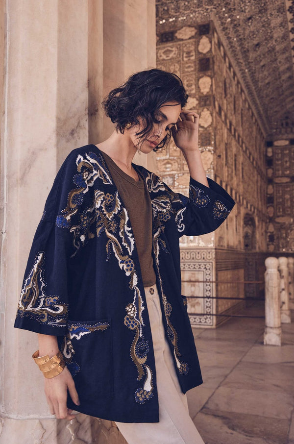 NOURIA EMBROIDERED KIMONO JACKET