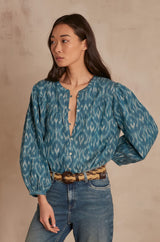 COLOMBE IKAT PRINT BLOUSE