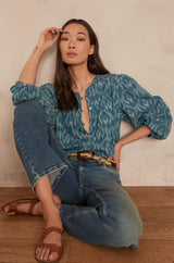 COLOMBE IKAT PRINT BLOUSE