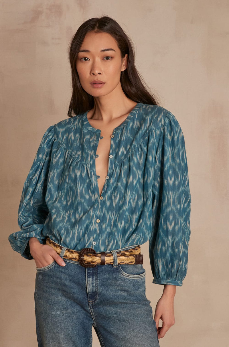 COLOMBE IKAT PRINT BLOUSE