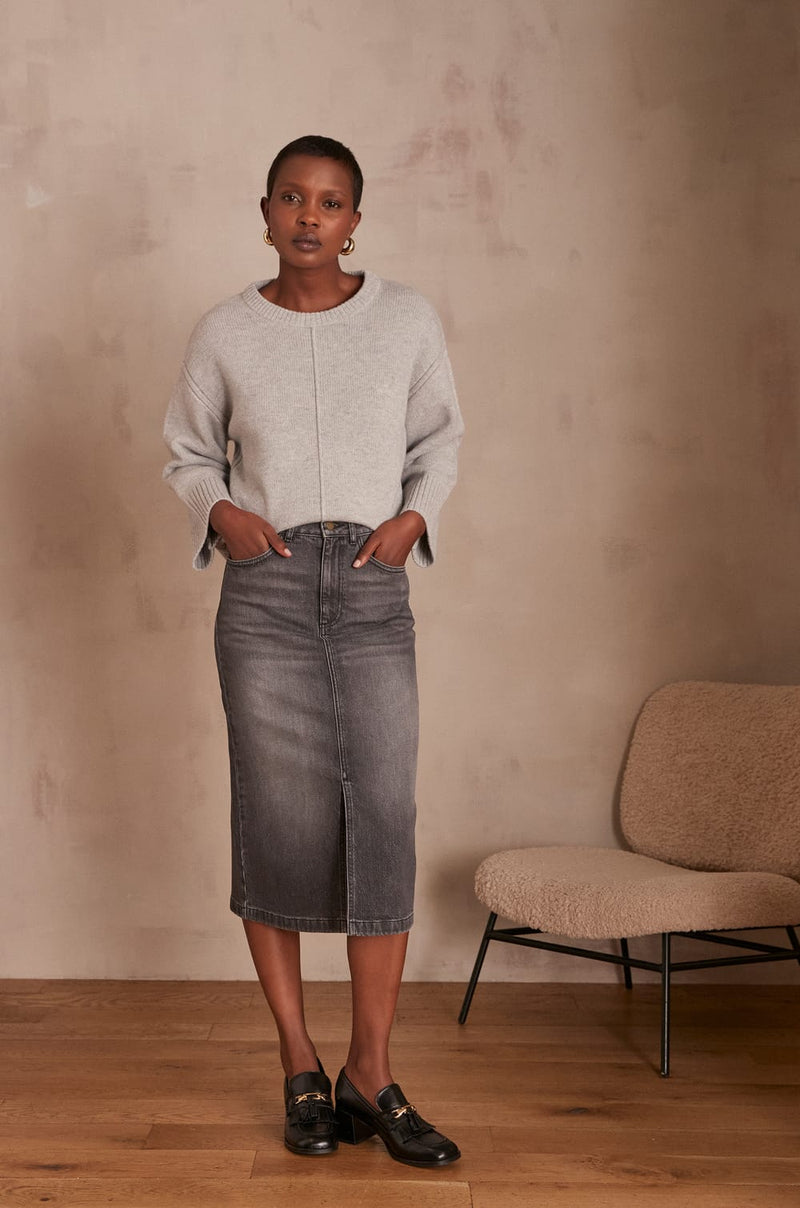 BIRDIE GREY DENIM SKIRT