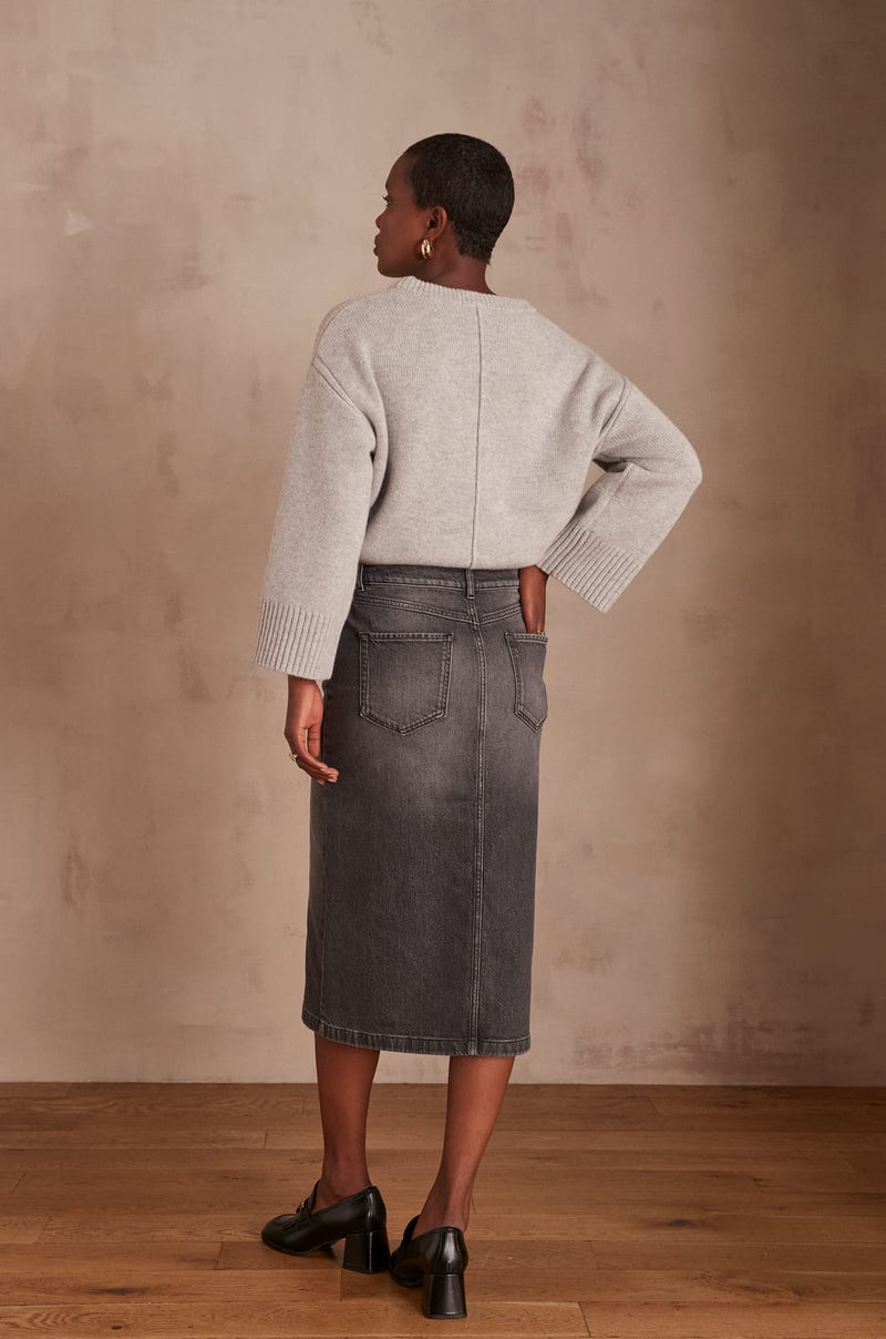 BIRDIE GREY DENIM SKIRT