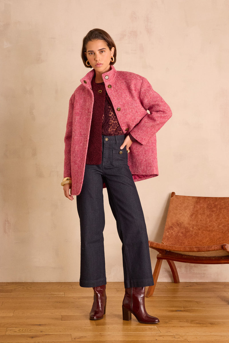 CAMOMILE AUBERGINE EMBROIDERED BLOUSE