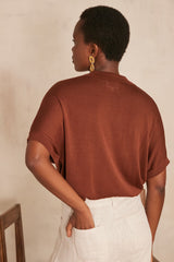 LENCEL CHOCOLAT POLO-STYLE JUMPER