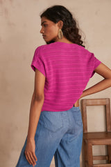 LYS DARK FUCHSIA SUBTLE STRIPE JUMPER