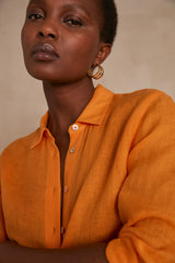 CARLA APRICOT LINEN SHIRT