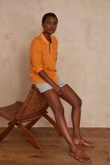 CARLA APRICOT LINEN SHIRT