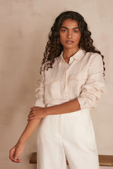 CARLA CREAM LINEN SHIRT