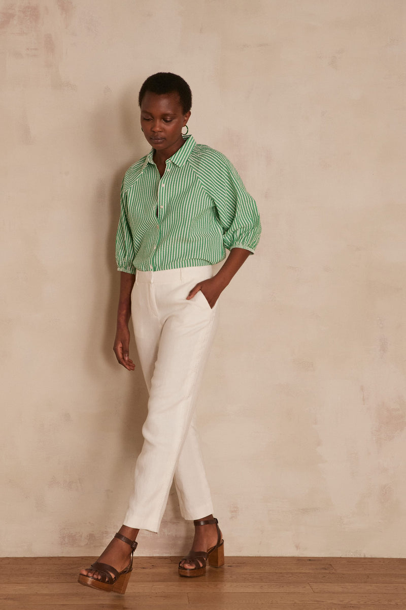 PAOLO CREAM LINEN TROUSERS