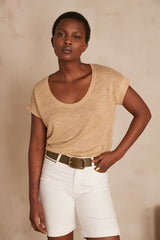 DAREN BEIGE LINEN T-SHIRT