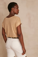 DAREN BEIGE LINEN T-SHIRT