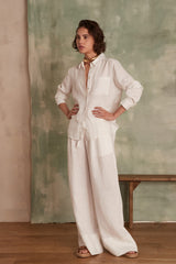 PRINCE WHITE LINEN TROUSERS