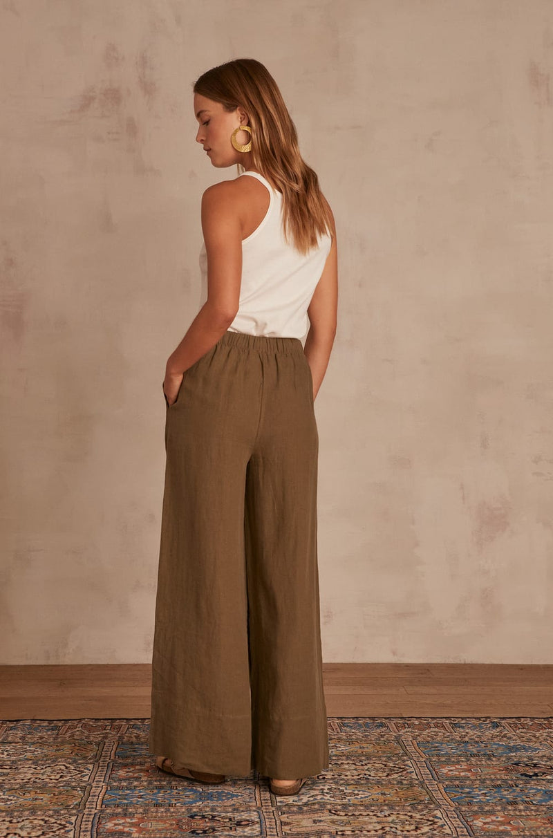 PRINCE KAKI LINEN TROUSERS