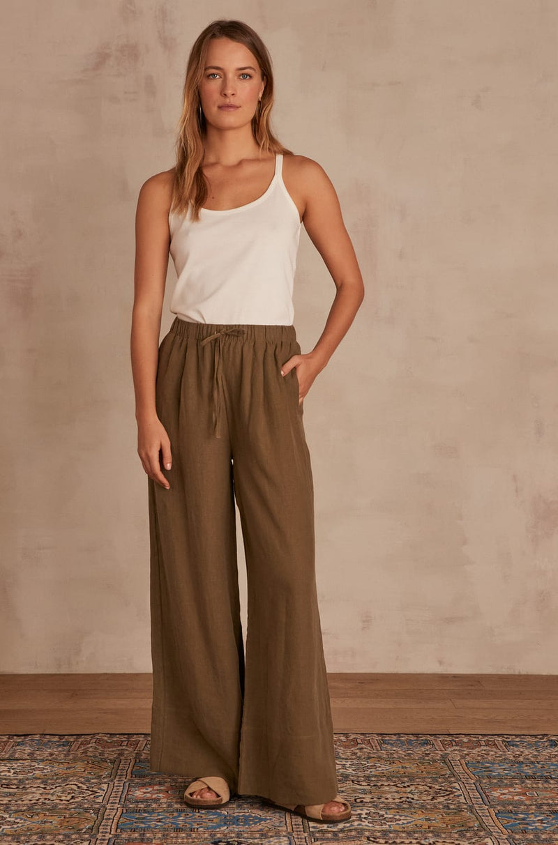 PRINCE KAKI LINEN TROUSERS