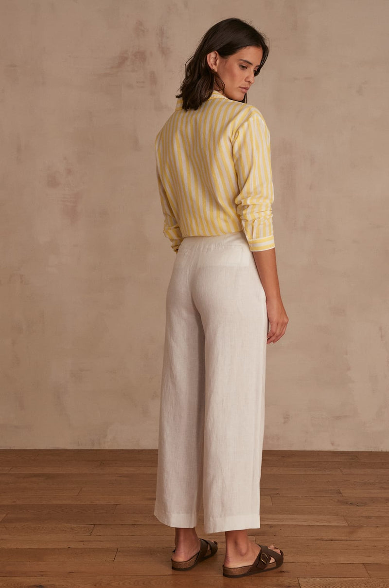 PIO WHITE LINEN TROUSERS