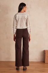 OXAN CHOCOLATE WIDE-LEG JEANS