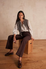 OXAN CHOCOLATE WIDE-LEG JEANS